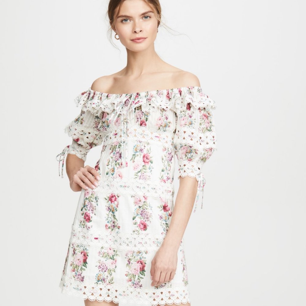 FLORAL OFF SHOULDER MINI DRESS